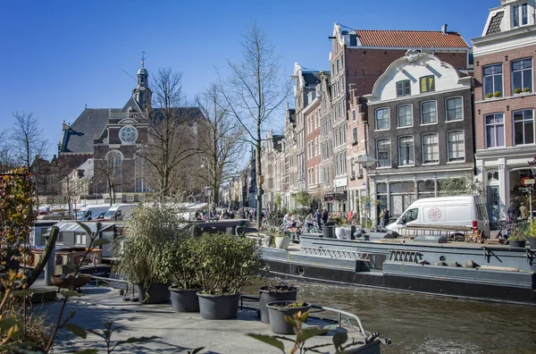 Amsterdam Netherlands March 2022 Beautiful View City Chanel Traditional Architecture — Stockfoto