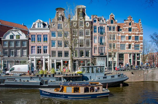 Amsterdam Países Bajos Marzo 2022 Hermosa Vista Ciudad Desde Canela — Foto de Stock