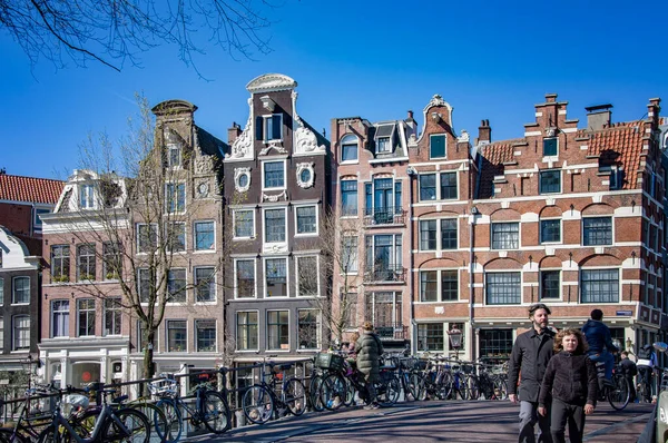 Amsterdam Países Bajos Marzo 2022 Hermosa Vista Ciudad Desde Canela — Foto de Stock