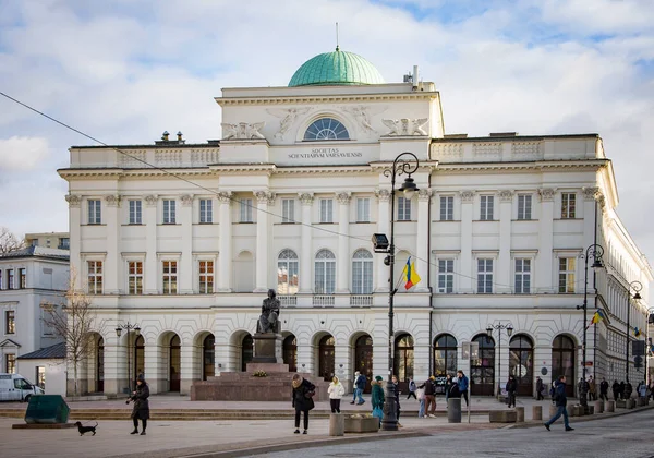 Warsaw Poland March 2022 Warsaw Society Sciences Building Monument Nicolaus — Fotografia de Stock