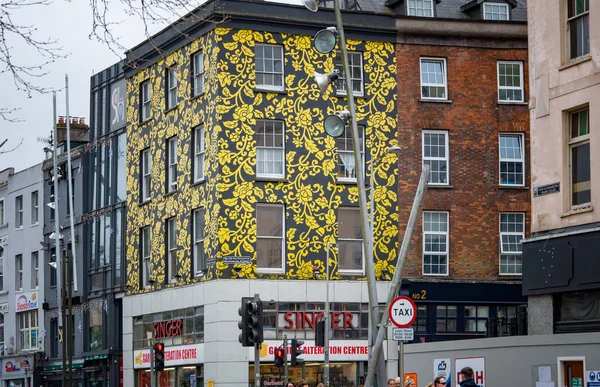 Cork Ireland April 2022 Famous House Yellow Floral Ornament Old — Foto de Stock