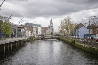 CORK, IRELAND. APRIL 04, 2022. View to the church from the embankment.