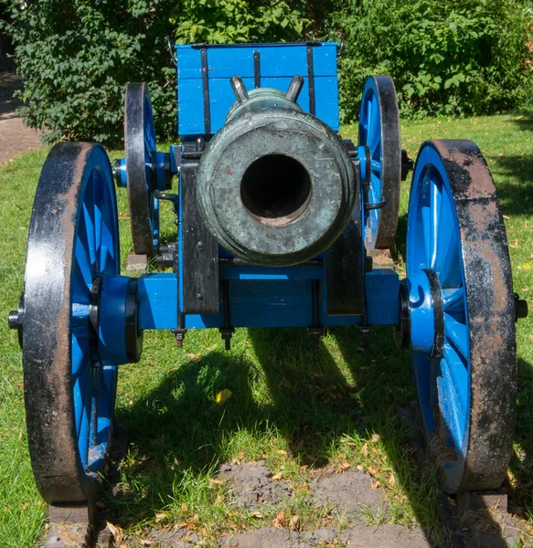 Blauwe canon bij de vesting bourtange — Stockfoto