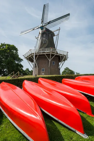 stock image Canoes with Mill