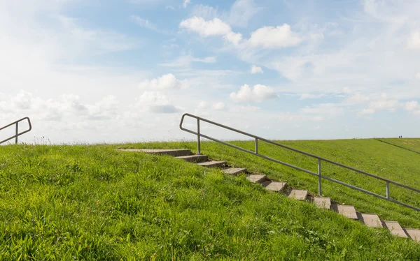 Dike and Stairs Texel — Stock Photo, Image