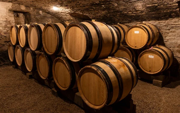 Monthelie France June 2020 Wine Barrels Cellar Domaine Boussy Monthalie — Stock Fotó