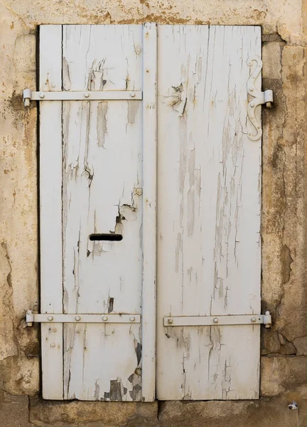 Closed White Old Shutters House France — Fotografia de Stock