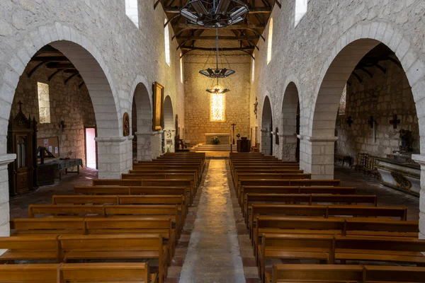 Aubeterre Sur Drone Francia Junio 2022 Interior Iglesia Saint Jacques —  Fotos de Stock