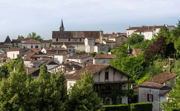 Pequeña Ciudad Aubeterre Sur Drone Francia Uno Los Beaux Villages — Foto de Stock