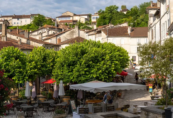 Aubeterre Sur Drone France June 2022 Market Small City Aubeterre 图库图片