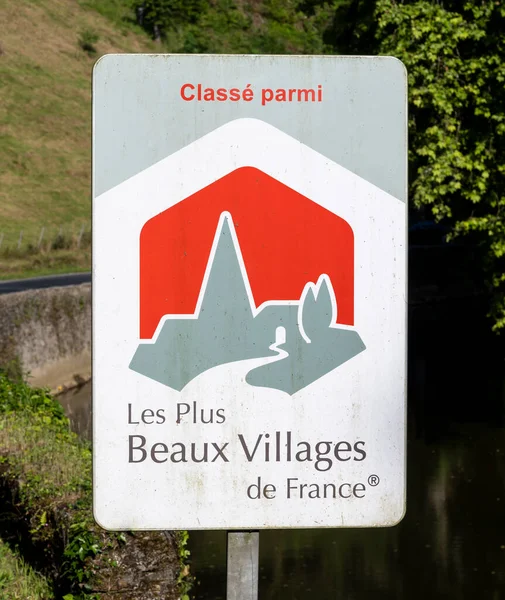 Segur Chateau France June13 2022 Sign Road Les Beaux Villages — Stock Photo, Image