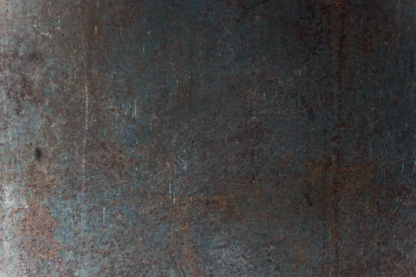 空的褐色生锈的石头或金属表面纹理 长横幅格式 旧钢结构 刮过的金属背景 — 图库照片