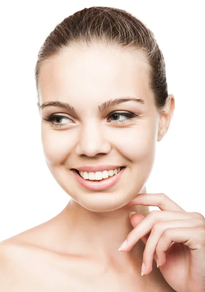 Close up portrait of a beautiful female model — Stock Photo, Image