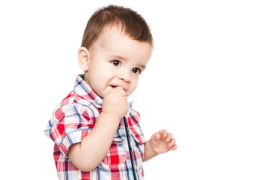 Mutlu küçük çocuğun portresi