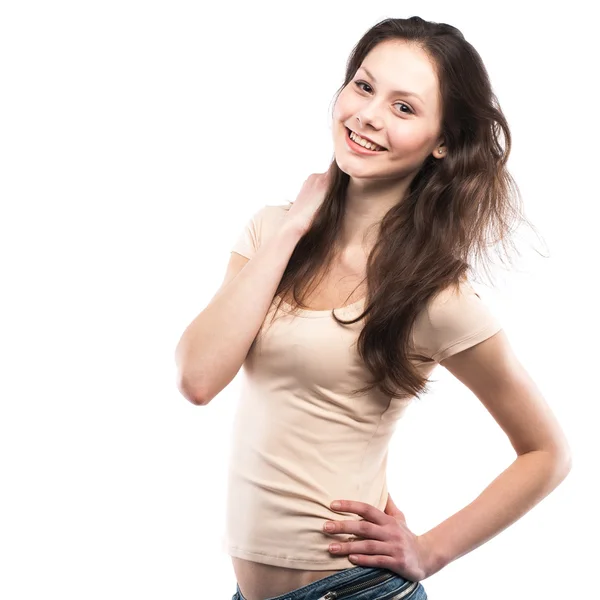 Retrato de una joven feliz sonriendo — Foto de Stock