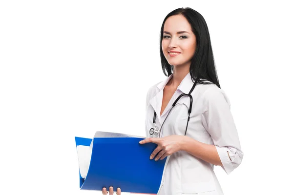 Medical doctor woman with stethoscope — Stock Photo, Image