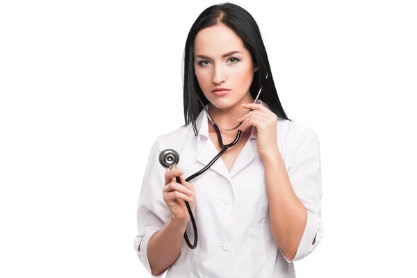 Medical doctor woman with stethoscope — Stock Photo, Image