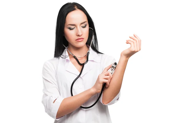 Medical doctor woman with stethoscope — Stock Photo, Image