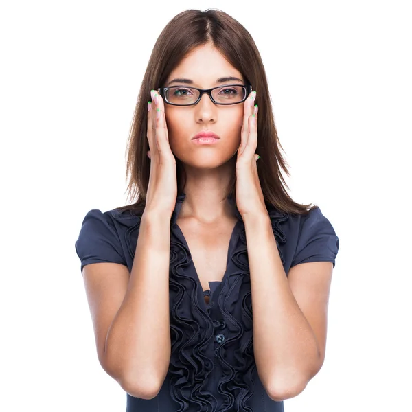 Young business lady in glasses — Stock Photo, Image