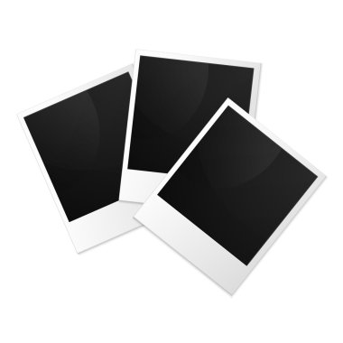 eski fotoğraf çerçeve kümesi, beyaz zemin üzerine izole. vektör çizim