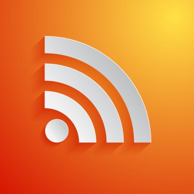 Wi fi beyaz simgesi turuncu zemin üzerinde. vektör çizim