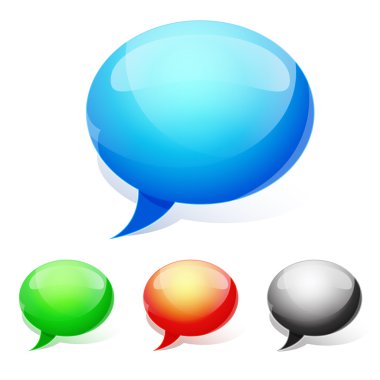 Shiny glossy speech bubbles.Vector illustration