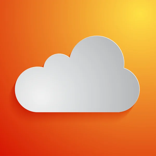 Witte wolk pictogram op oranje achtergrond. vectorillustratie — Stockvector