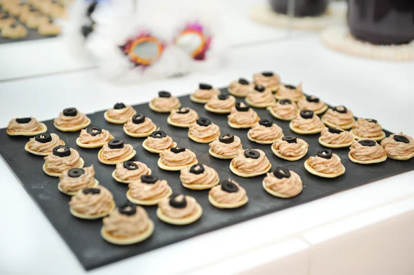 Assorted savoury snacks on festive table .Holiday Appetizers — Stock Photo, Image