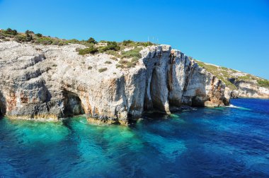 zakynthos Adası mavi mağara, zakynthos Adası (Yunanistan berrak suları ile Yunanistan bizimkisi mağaralar)