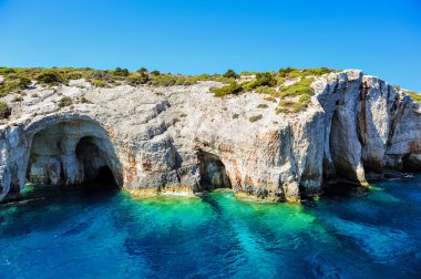 zakynthos Adası mavi mağara, zakynthos Adası (Yunanistan berrak suları ile Yunanistan bizimkisi mağaralar)