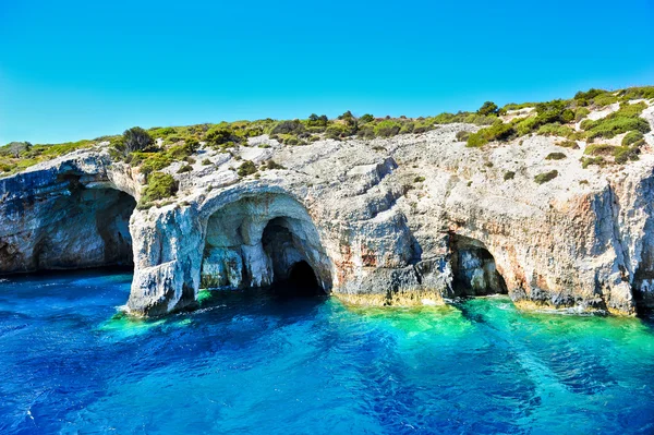 Blue caves on Zakynthos island, Greece .Famous caves with crystal clear waters on Zakynthos island (Greece) Stock Picture