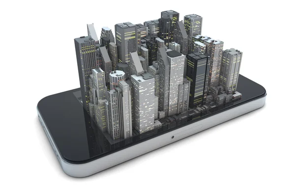 Smart telefon city 1 — Stockfoto