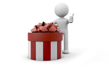man with a gift clipart