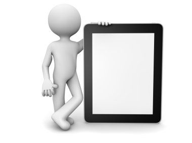 man with a tablet clipart