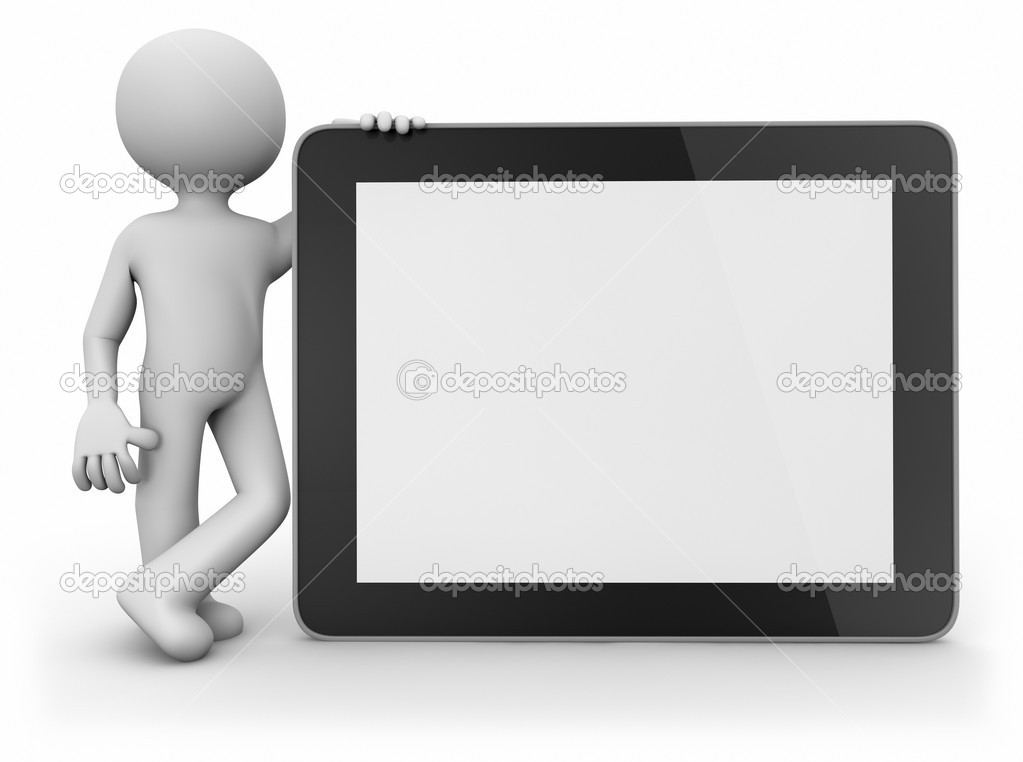 man with a tablet