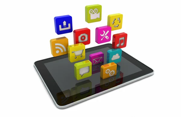 Tablet apps — Stock Photo, Image