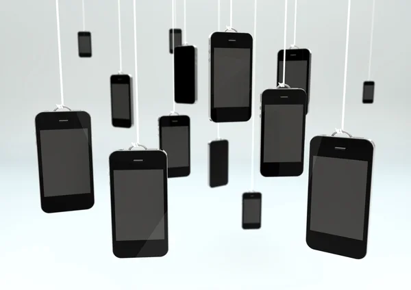 Smartphones hängen — Stockfoto