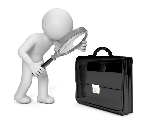 Analyzing a briefcase — Stock Photo, Image