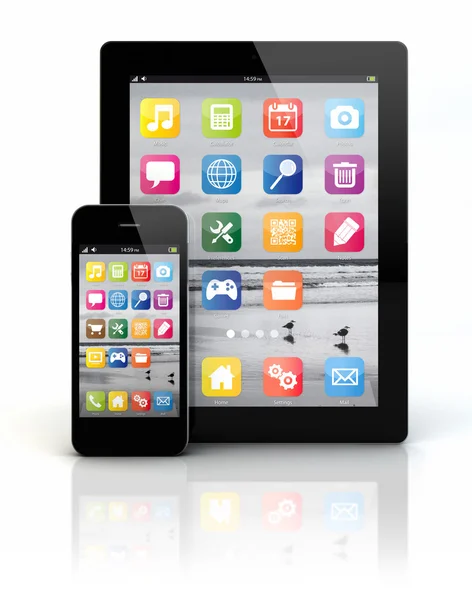 Smartphone e tablet pc — Foto Stock