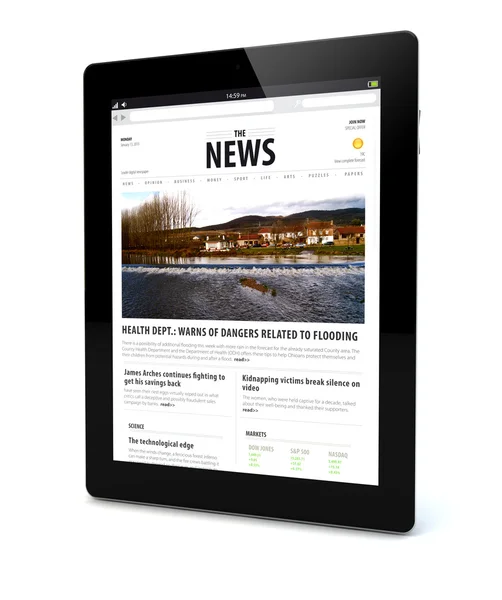 News on a tablet — Stock Photo, Image