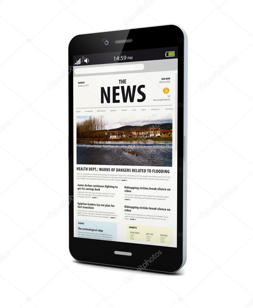 news on a smart phone