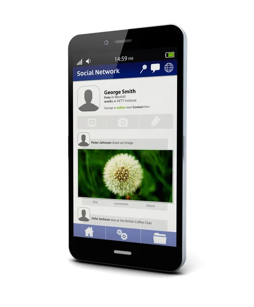 Sociala nätverk smartphone — Stockfoto