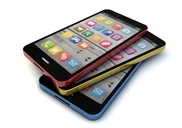 Smartphones coloridos — Fotografia de Stock