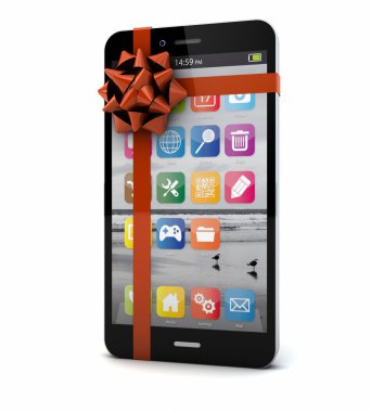 bir smartphone bir yay ile render