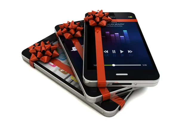 Geschenk smartphones — Stockfoto