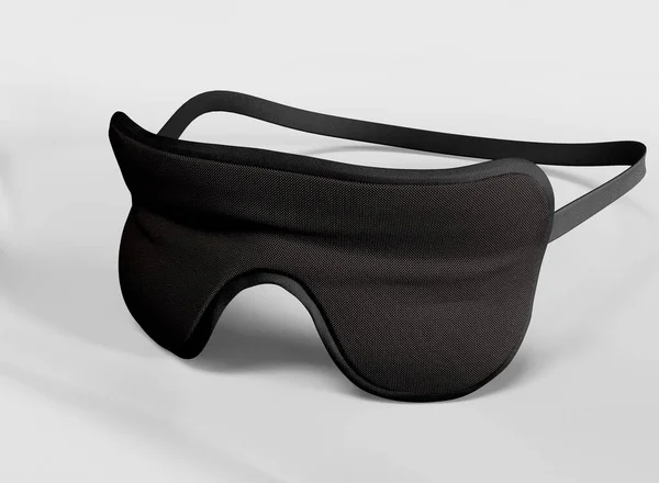 Ligtn灰背景上的黑色睡眠面具 产品被隔离 3D渲染 — 图库照片