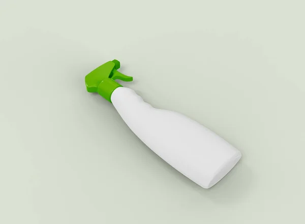 緑の背景にスプレークリーナーボトル 分離製品 3Dレンダリング — ストック写真