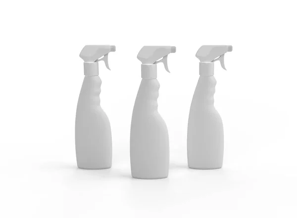 Spray Flessen Witte Achtergrond Afzonderlijke Producten Rendering — Stockfoto