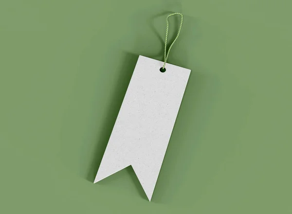 Yeşil Arkaplanda Bayrak Şeklinde Asılı Etiket Ayrı Bir Nesne Oluşturma — Stok fotoğraf