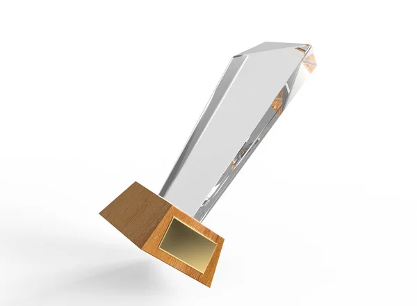 浮冰玻璃奖的模型 孤立的玻璃奖 3D渲染 — 图库照片